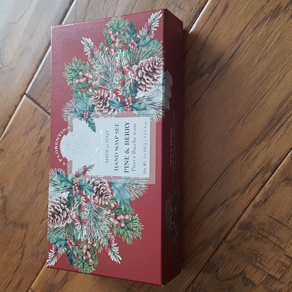 NWT La Florentina Made in Italy Pine & Berry Soap Set